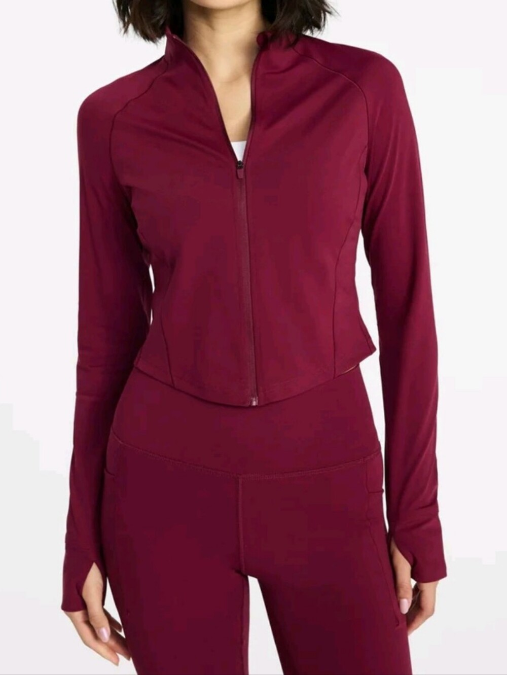 Avia Women's Size M (8-10) SoftSculpt Cropped Jacket NWT Plum Candy Zipper Close